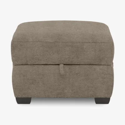 Furniture Village Brescia Fabric Storage Footstool - R120 Light Khaki