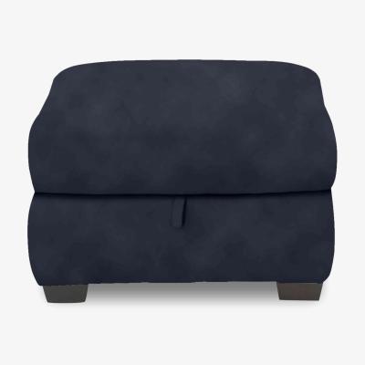Furniture Village Nixon Fabric Storage Footstool - R15 Navy Blue