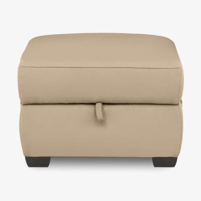 Furniture Village Brescia Leather Storage Footstool - Nude