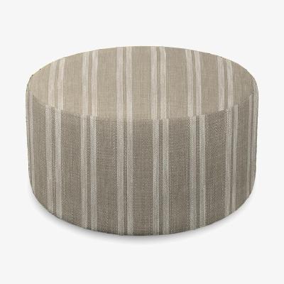 Furniture Village Parker Knoll - Plaza Round Footstool - Austen Stripe Oatmeal