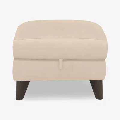 Furniture Village World of Leather - Dreamer NC Leather Storage Footstool - NC Bisque
