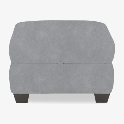 Furniture Village Hetty Fabric Storage Footstool - Bluish Grey