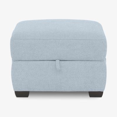 Furniture Village Brescia Fabric Storage Footstool - Baby Blue