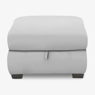 Furniture Village Nixon NC Leather Storage Footstool - Grey