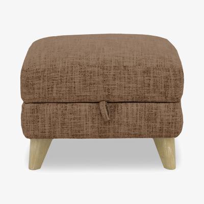 Furniture Village Malmo Fabric Storage Footstool - Light Brown