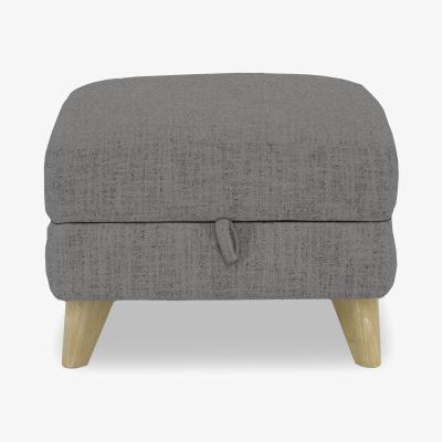 Furniture Village Malmo Fabric Storage Footstool - Haze