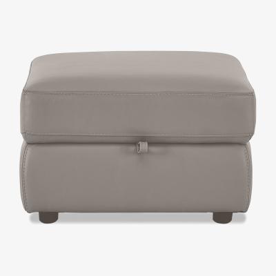 Furniture Village BV Leather Storage Footstool - Silver Grey