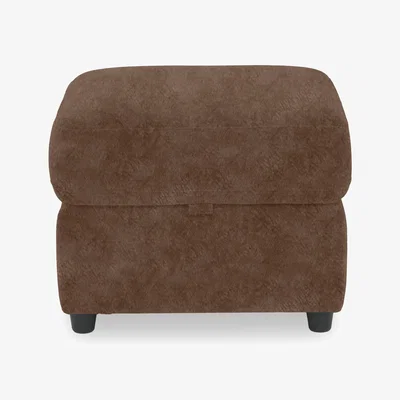 Furniture Village Dublin Fabric Storage Footstool - Classic Brown