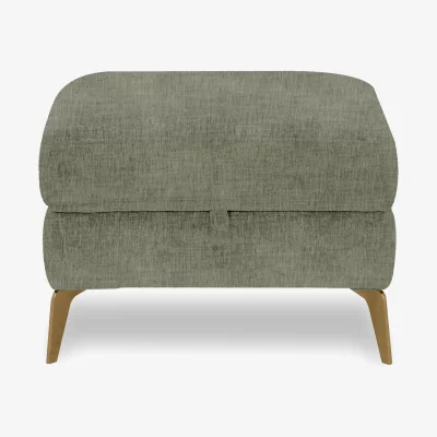 Furniture Village Eclipse Fabric Storage Footstool - Olive Green