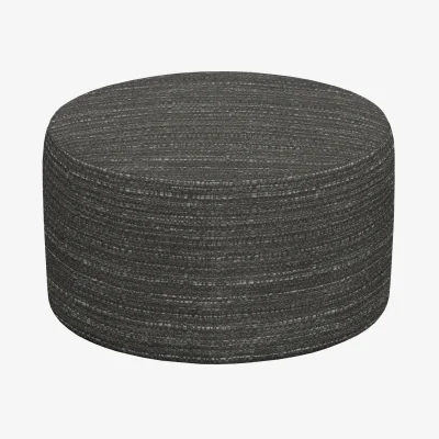 Furniture Village G Plan - Large Round Fabric Footstool - Victoria Slate