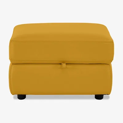 Furniture Village NC Leather Storage Footstool - Sunflower