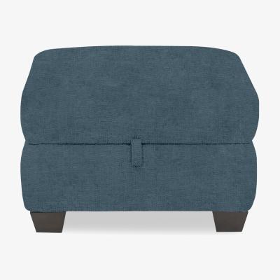 Furniture Village Hetty Fabric Storage Footstool - Sapphire