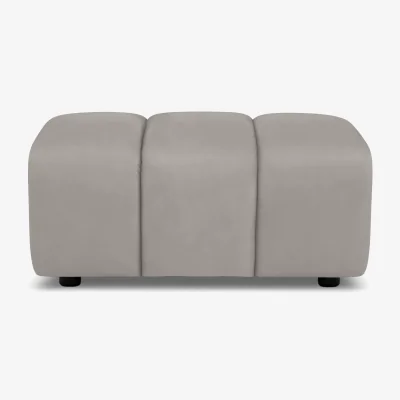 Furniture Village Rhianna Large Leather Footstool - New Grey