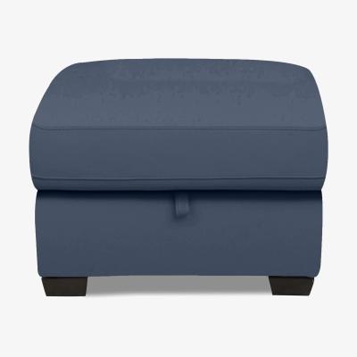 Furniture Village Parma Leather Storage Footstool - Ocean