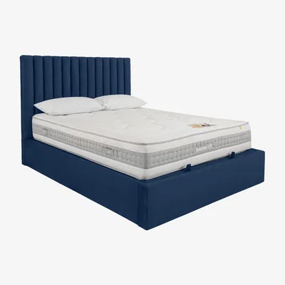 Furniture Village Ramos Ottoman Bedframe - King Size - Velvet Navy
