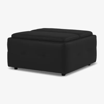Furniture Village Monarch Leather Tray Storage Footstool