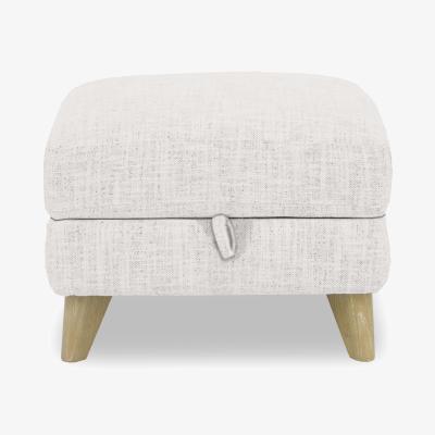 Furniture Village Malmo Fabric Storage Footstool - Frost