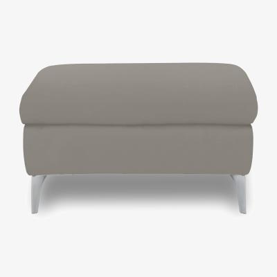 Furniture Village Vino Leather Large Footstool - New Grey