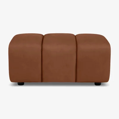 Furniture Village Rhianna Large Leather Footstool - Montana Butterscotch
