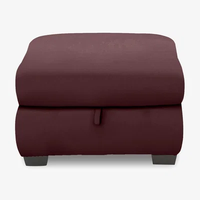 Furniture Village Nixon NC Leather Storage Footstool - NC Deep Red