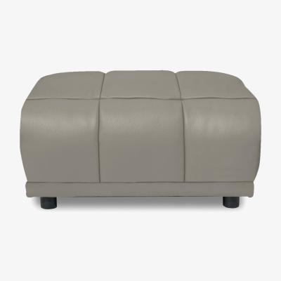 Furniture Village Cube Leather Large Footstool - New Grey