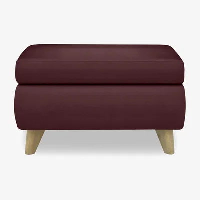 Furniture Village Malmo NC Leather Coffee Table Storage Footstool - NC Deep Red