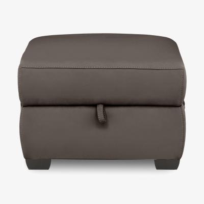 Furniture Village Brescia Leather Storage Footstool - Cacao