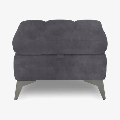 Furniture Village Angelo Fabric Storage Footstool - Nappa Grey