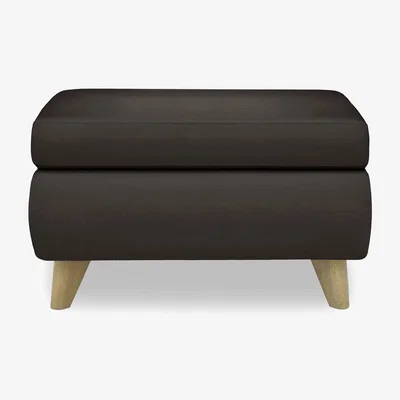 Furniture Village Malmo BV Leather Coffee Table Storage Footstool - Dark Chocolate