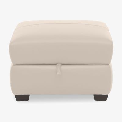 Furniture Village Flex BV Leather Storage Footstool - Dapple Grey