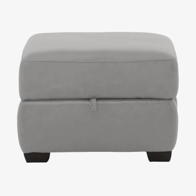 Furniture Village World of Leather - Hollywood NC Leather Storage Footstool - Sleet