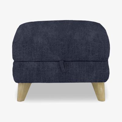 Furniture Village Malmo Fabric Storage Footstool - R23 Blue