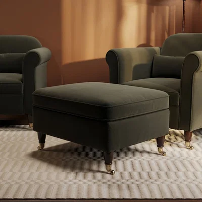 Furniture123 Ramona Footstool In Khaki Velvet