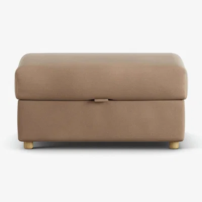 Habitat Habitat Holmfirth Velvet Footstool - Latte