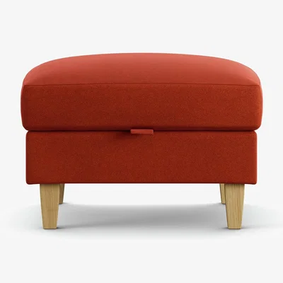Habitat Habitat Felin Velvet Storage Footstool - Burnt Orange