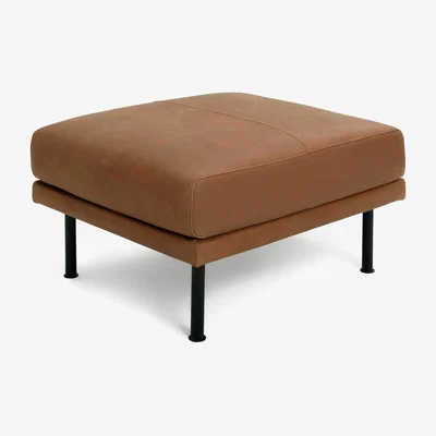Habitat Habitat Moore Leather Ottoman Footstool - Tan