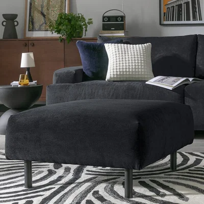 Habitat Habitat Julien Fabric Footstool - Charcoal