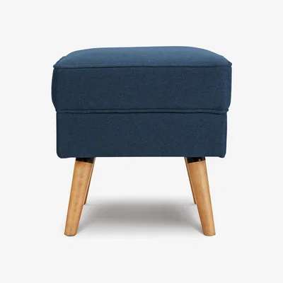 Habitat Habitat Callie Velvet Footstool - Petrol Blue