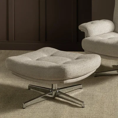 Habitat Habitat Dawson Fabric Swivel Footstool - Natural