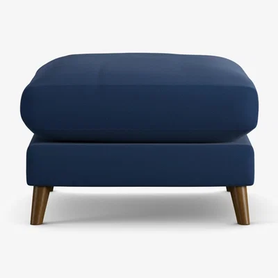 Habitat Habitat Lomond Fabric Footstool - Navy - Dark Leg