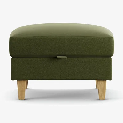 Habitat Habitat Felin Velvet Storage Footstool - Moss Green