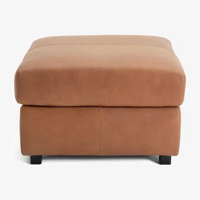 Habitat Habitat Florence Leather Ottoman Footstool - Tan