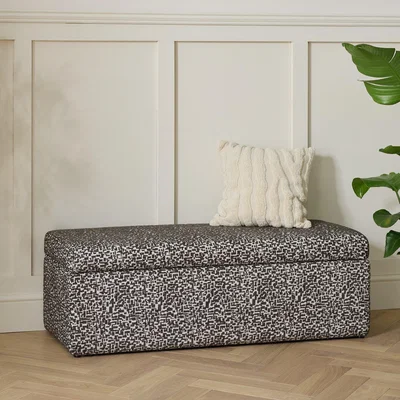 Habitat Habitat Josh Larger Fabric Storage Ottoman - Black & White