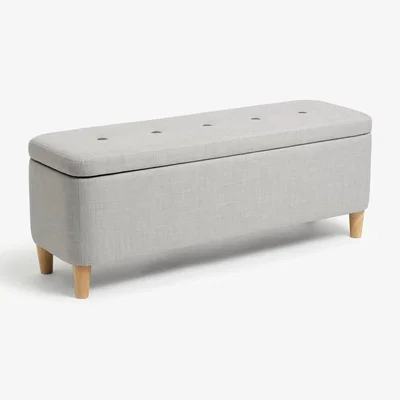 Habitat Habitat Aspen Fabric Storage Ottoman - Light Grey