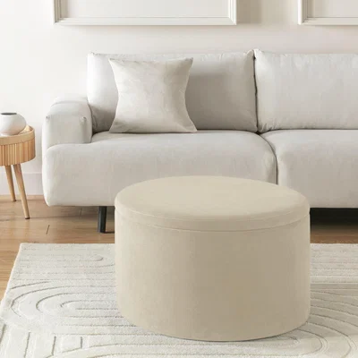 Habitat Habitat Large Dex Velvet Storage Footstool - Natural