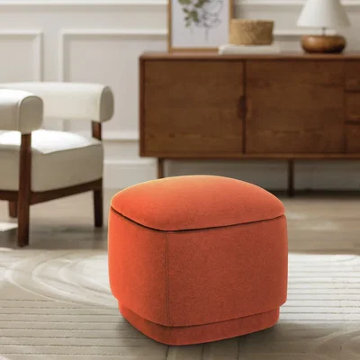 Habitat Habitat Polly Fabric Storage Pouffe - Rust