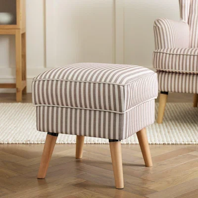 Habitat Habitat Callie Fabric Footstool - Natural Stripe