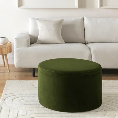 Habitat Habitat Large Dex Velvet Storage Footstool - Green