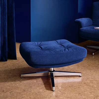 Habitat Habitat Dawson Fabric Swivel Footstool - Blue