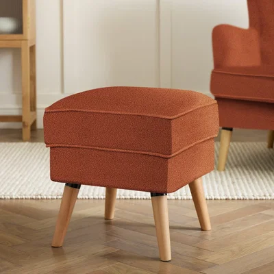 Habitat Habitat Callie Velvet Footstool - Rust